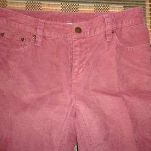 Garnet Hill Slim 5-Pocket Cord Size 2 Rose Zip/Button Closure
